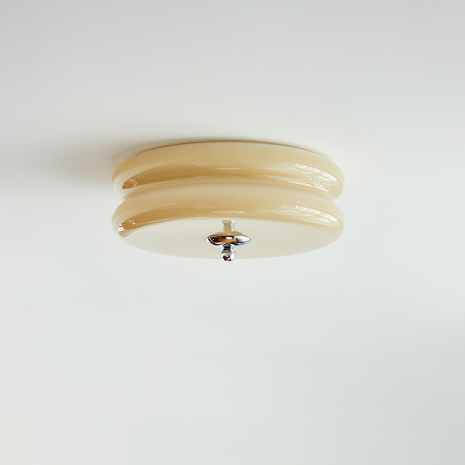 Art Deco Vintage Round Glass Ceiling Light 1-Light
