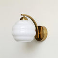 Art Deco Rippled Globe Glass Wall Sconce 1-Light