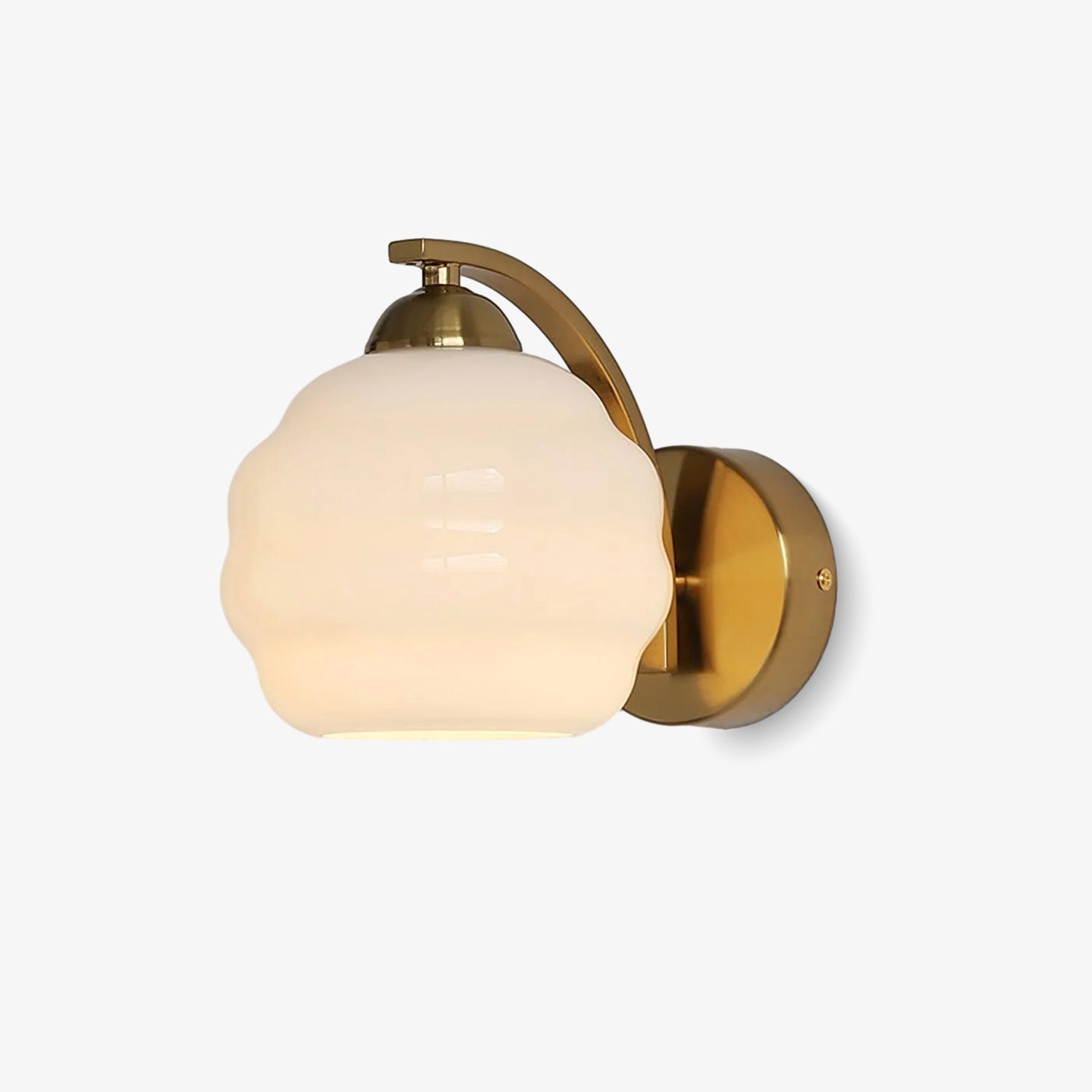 Art Deco Rippled Globe Glass Wall Sconce 1-Light