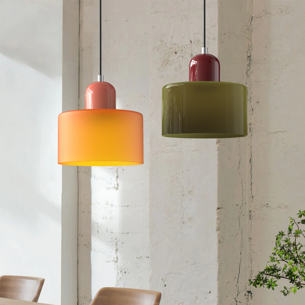 Bauhaus Glass Cylinder Pendant Light LED 1-Light