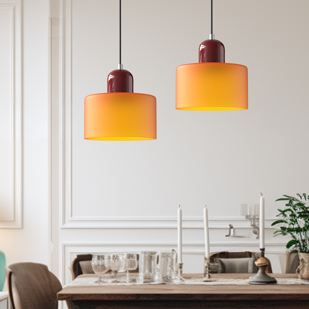 Bauhaus Glass Cylinder Pendant Light LED 1-Light