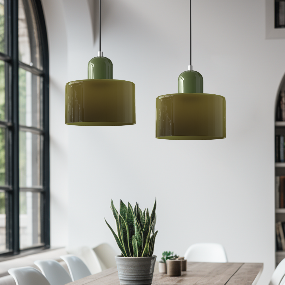 Bauhaus Glass Cylinder Pendant Light LED 1-Light