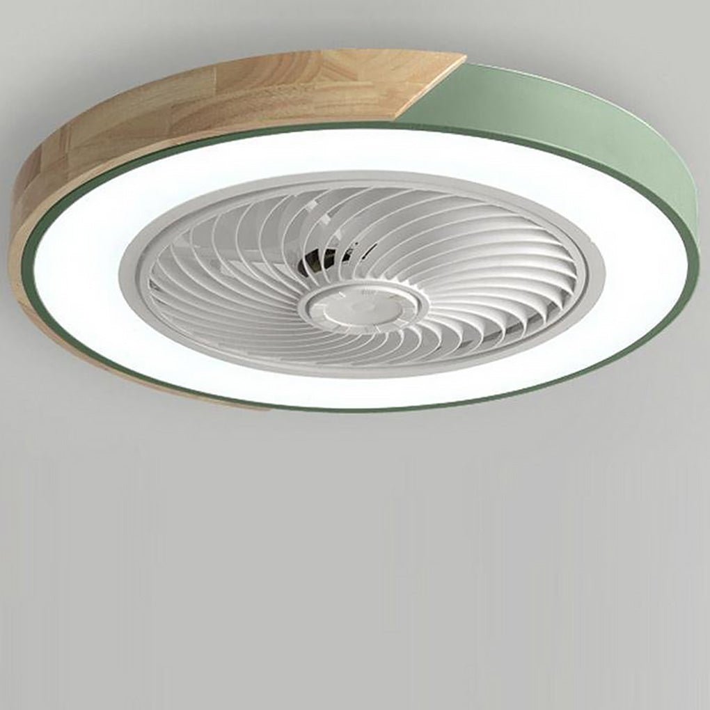 Modern Wood LED Ceiling Light with Fan 1-Light