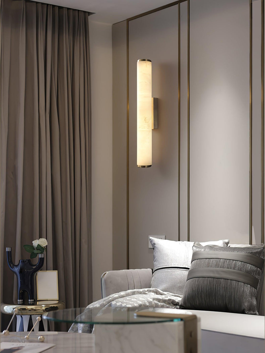 Modern Alabaster Tube LED Wall Sconce 1-Light
