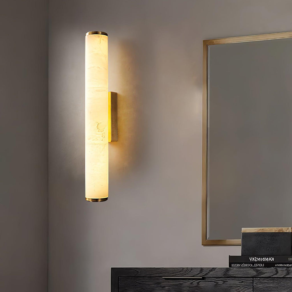 Modern Alabaster Tube LED Wall Sconce 1-Light