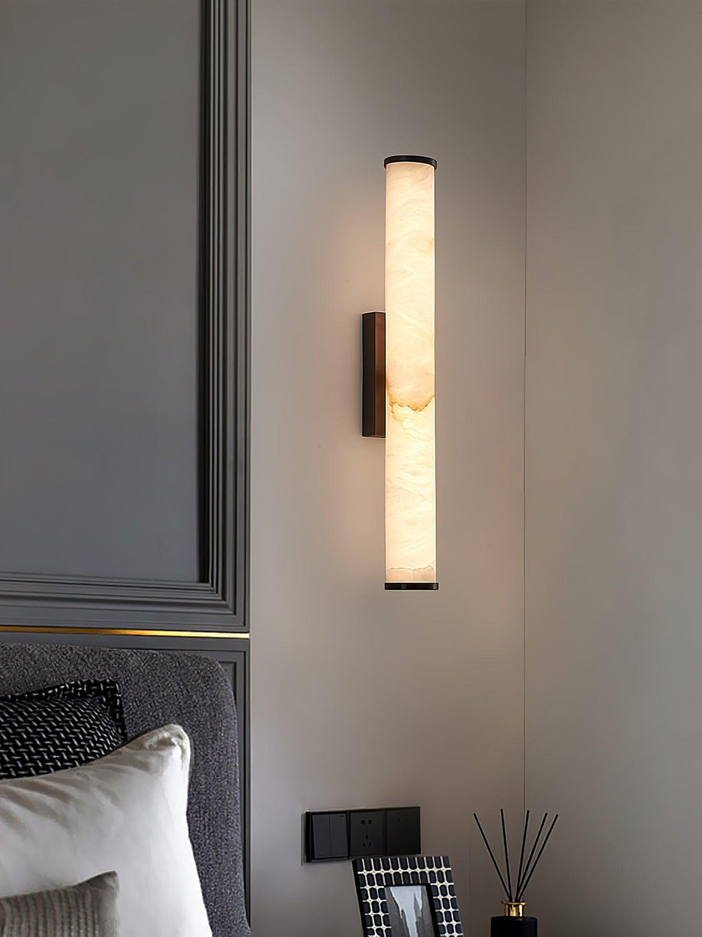 Modern Alabaster Tube LED Wall Sconce 1-Light