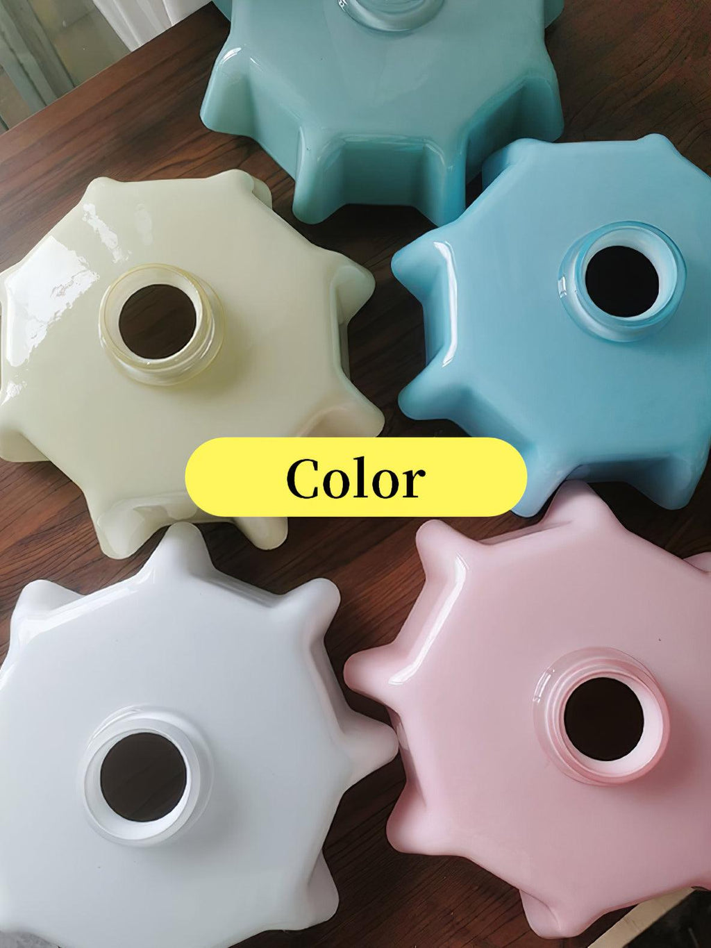 French Ruffled Glass Brass Pendant Light 1-Light