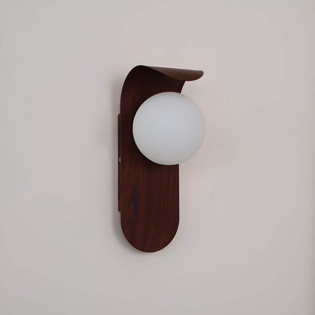 Nordic Wood Globe Wall Sconce LED 1-Light