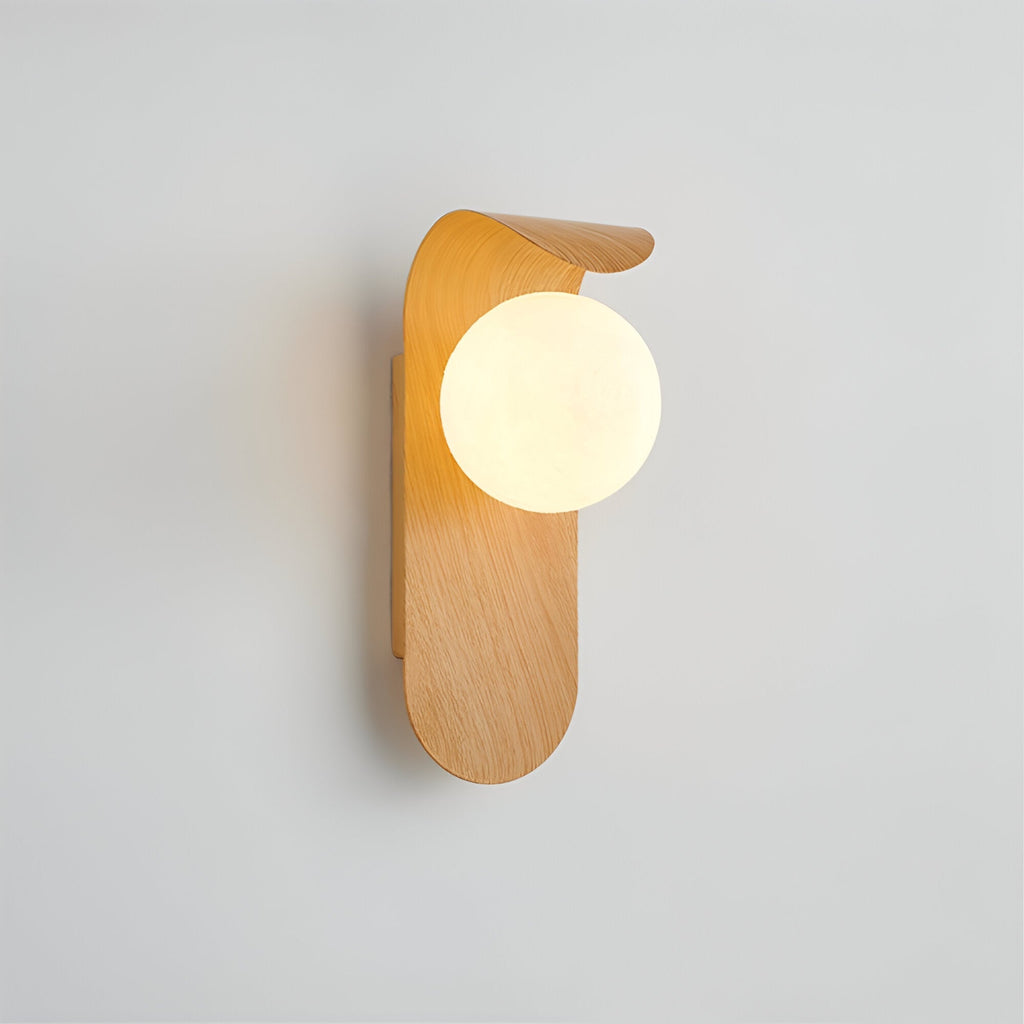 Nordic Wood Globe Wall Sconce LED 1-Light