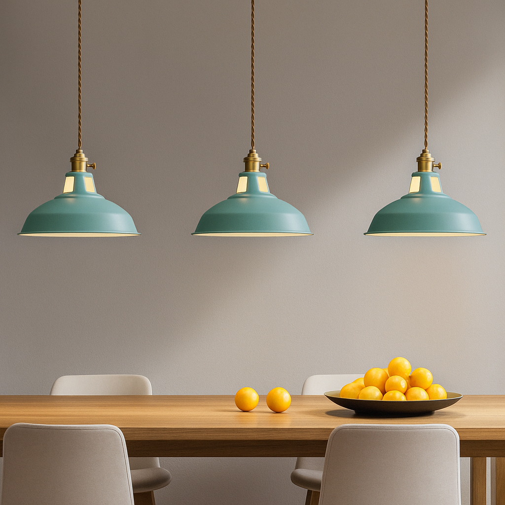 Industrial Colourful Metal Dome Pendant Light LED 1-light