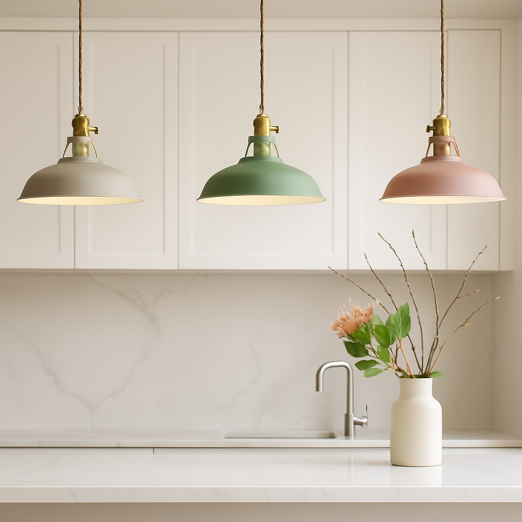 Industrial Colourful Metal Dome Pendant Light LED 1-light