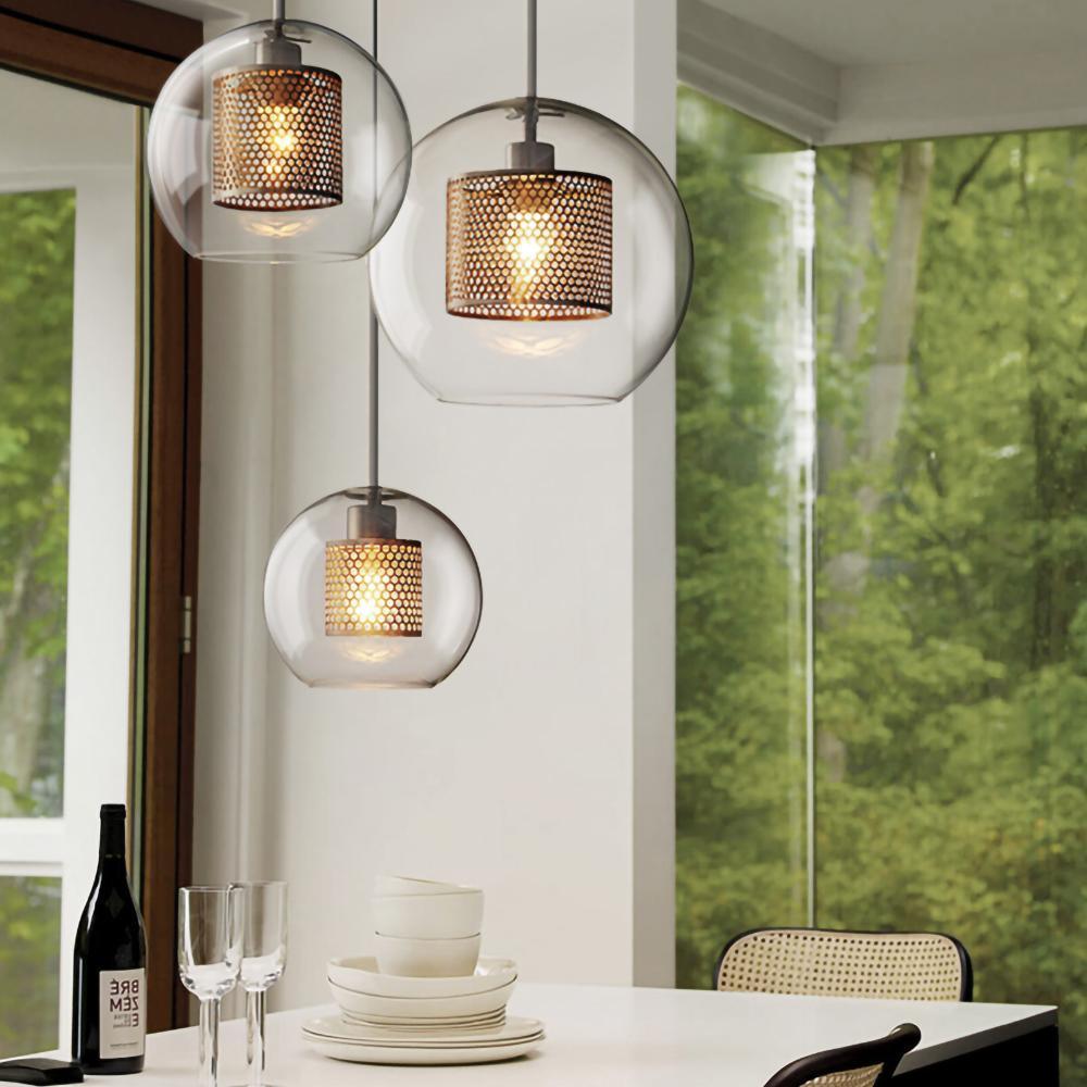 Modern Capsule Perforated Glass Pendant Light 1-Light