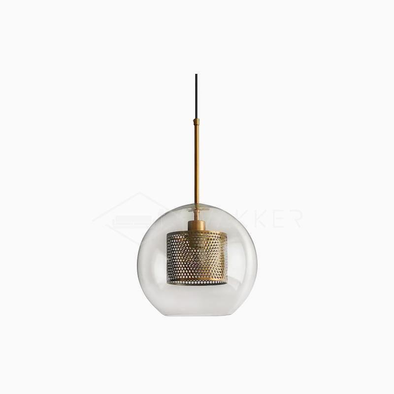 Modern Capsule Perforated Glass Pendant Light 1-Light