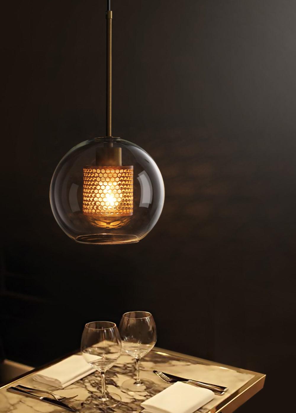 Modern Capsule Perforated Glass Pendant Light 1-Light