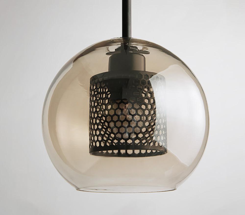 Modern Capsule Perforated Glass Pendant Light 1-Light