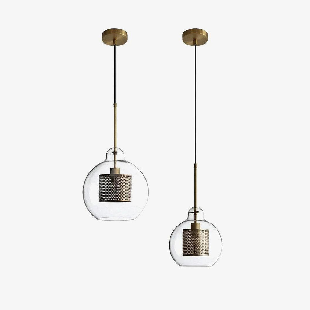 Modern Capsule Perforated Glass Pendant Light 1-Light