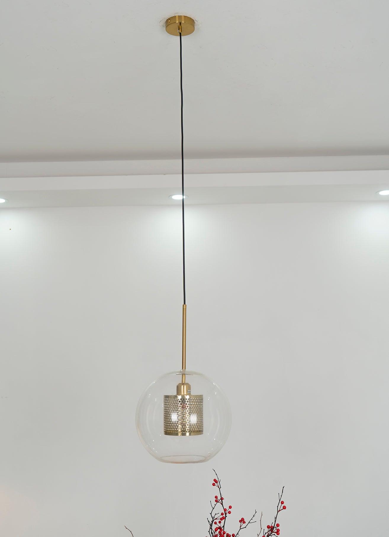 Modern Capsule Perforated Glass Pendant Light 1-Light
