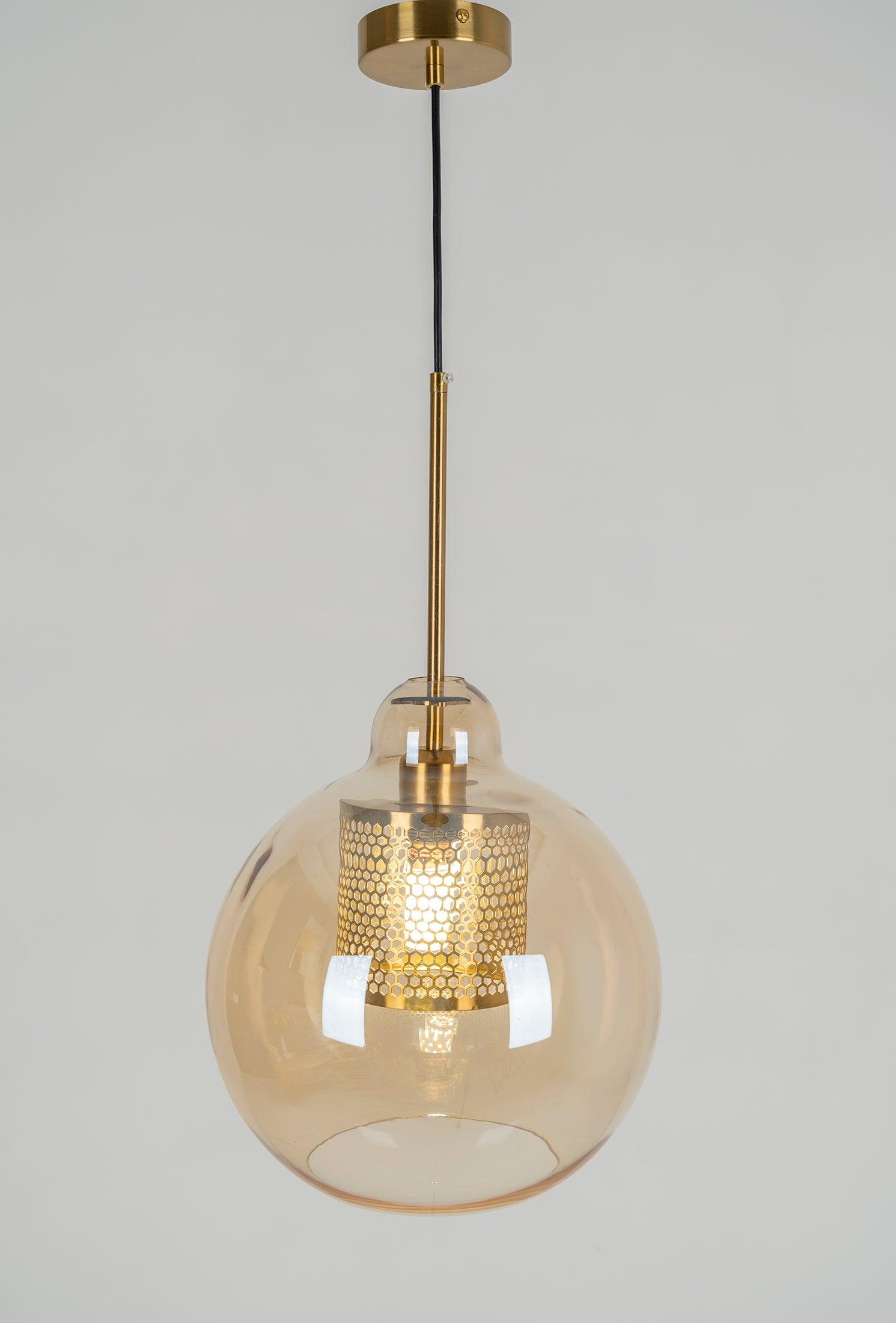 Modern Capsule Perforated Glass Pendant Light 1-Light