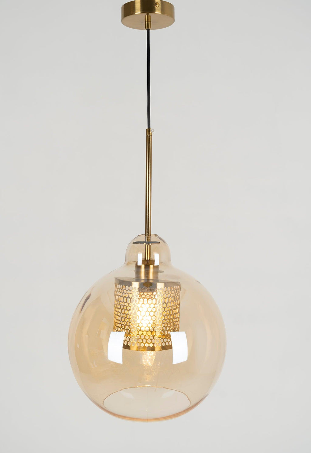 Modern Capsule Perforated Glass Pendant Light 1-Light
