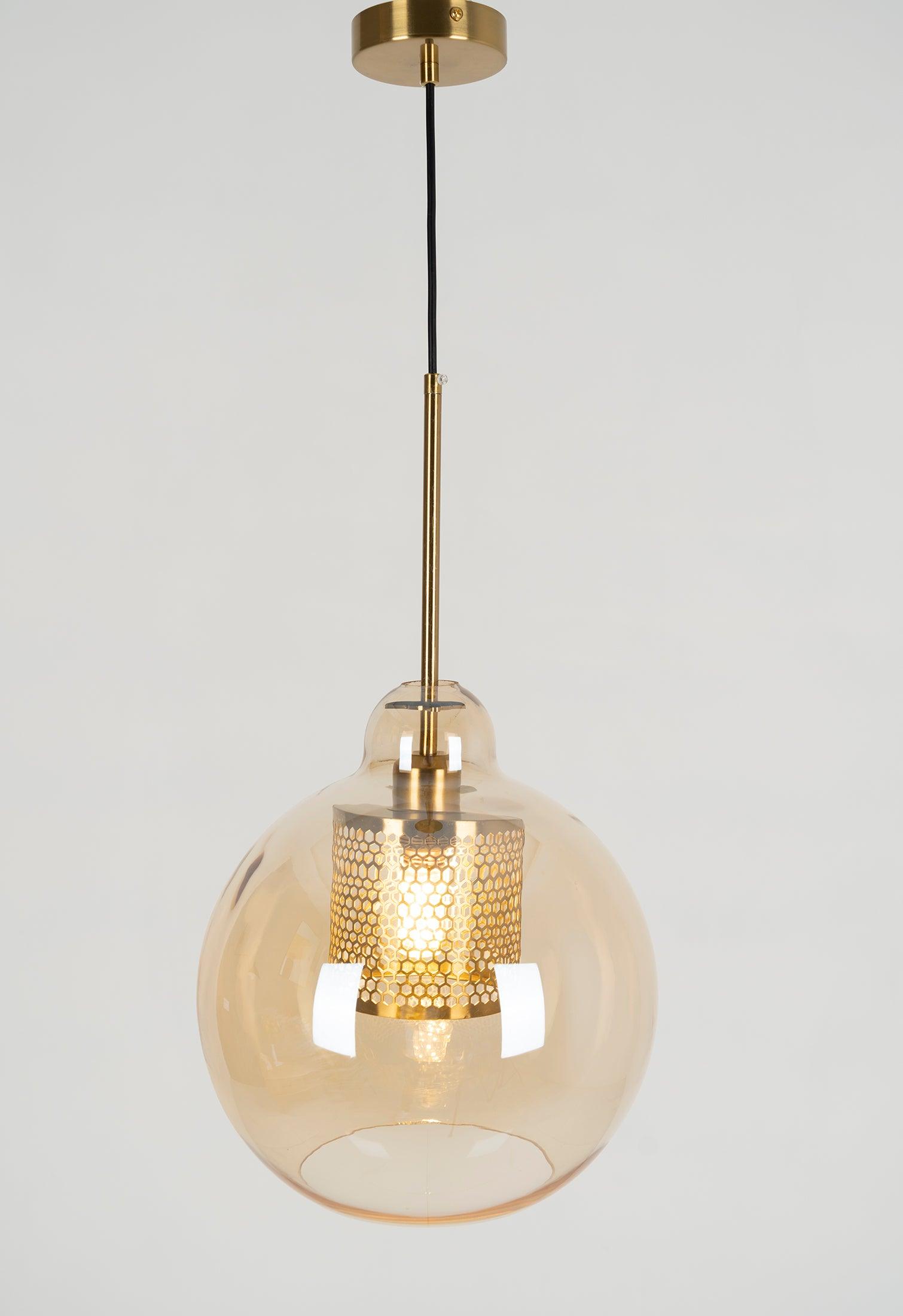 Modern Capsule Perforated Glass Pendant Light 1-Light