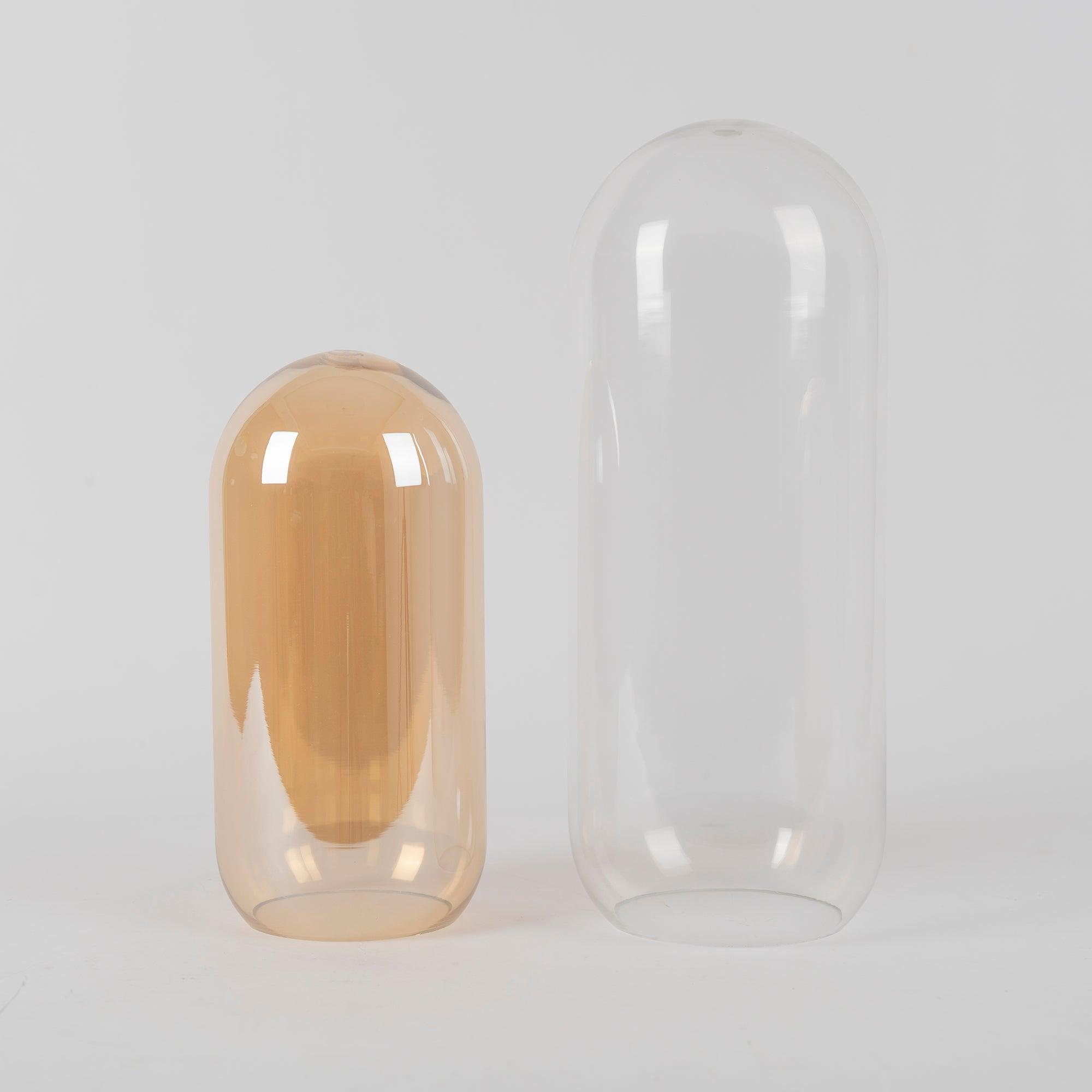 Modern Capsule Perforated Glass Pendant Light 1-Light