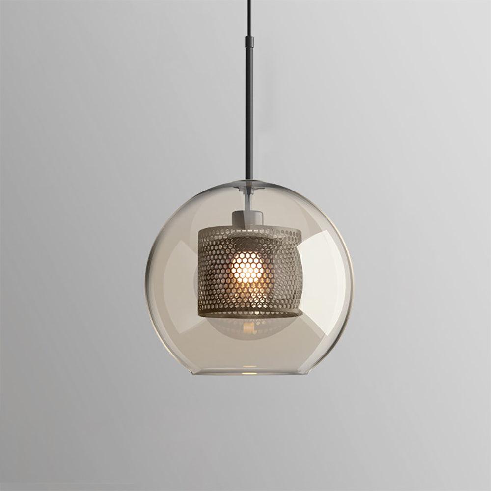 Modern Capsule Perforated Glass Pendant Light 1-Light
