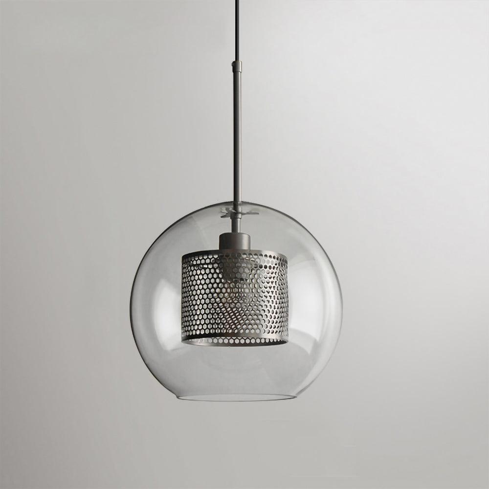Modern Capsule Perforated Glass Pendant Light 1-Light
