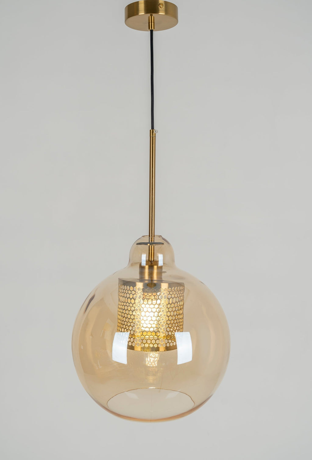 Modern Capsule Perforated Glass Pendant Light 1-Light