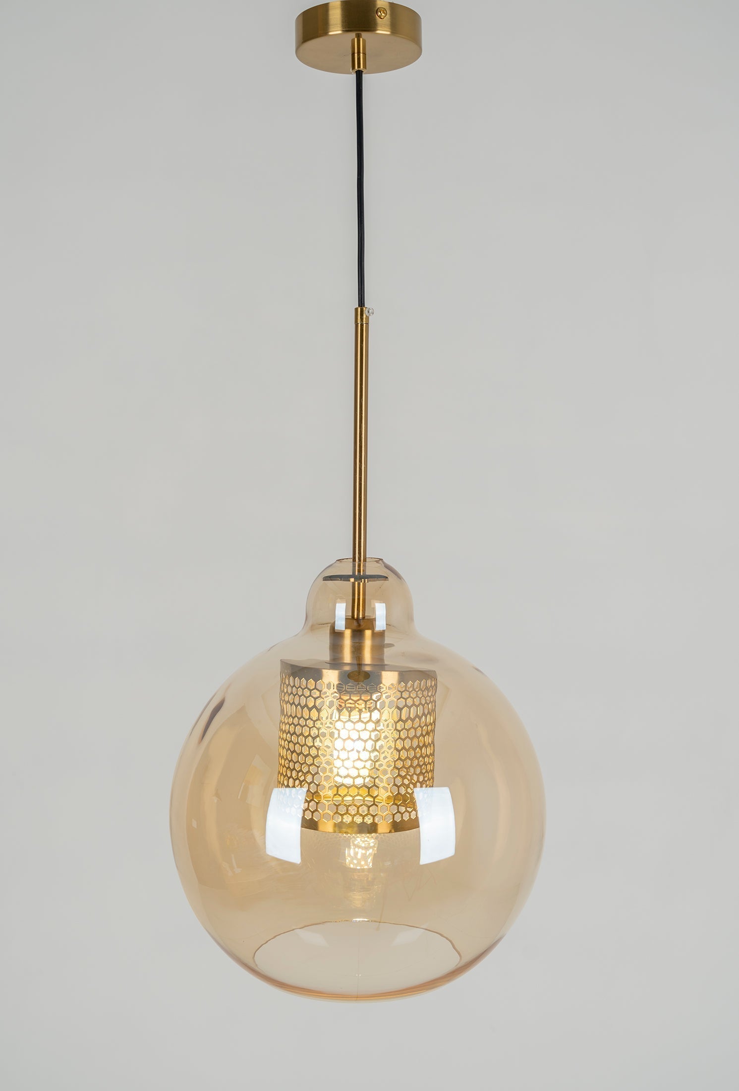 Modern Capsule Perforated Glass Pendant Light 1-Light