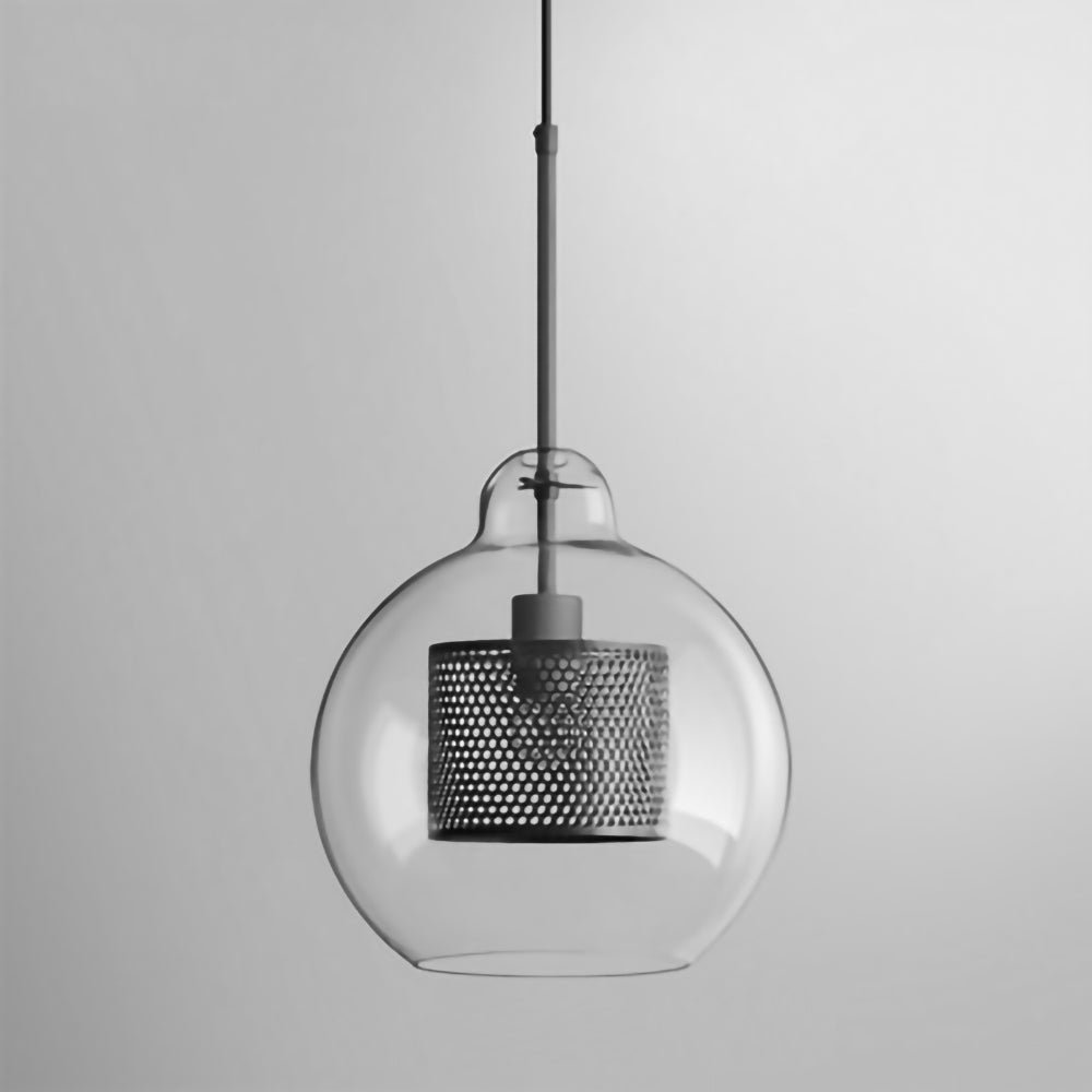 Modern Capsule Perforated Glass Pendant Light 1-Light