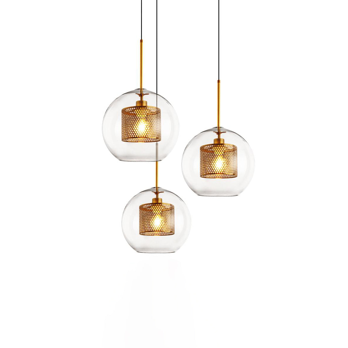 Modern Capsule Perforated Glass Pendant Light 1-Light
