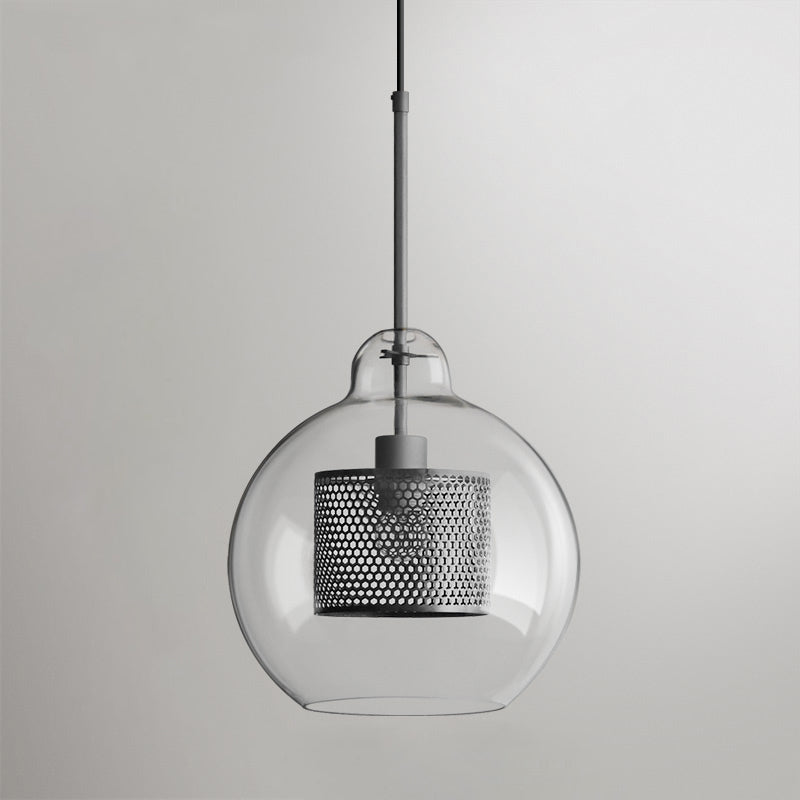 Modern Capsule Perforated Glass Pendant Light 1-Light