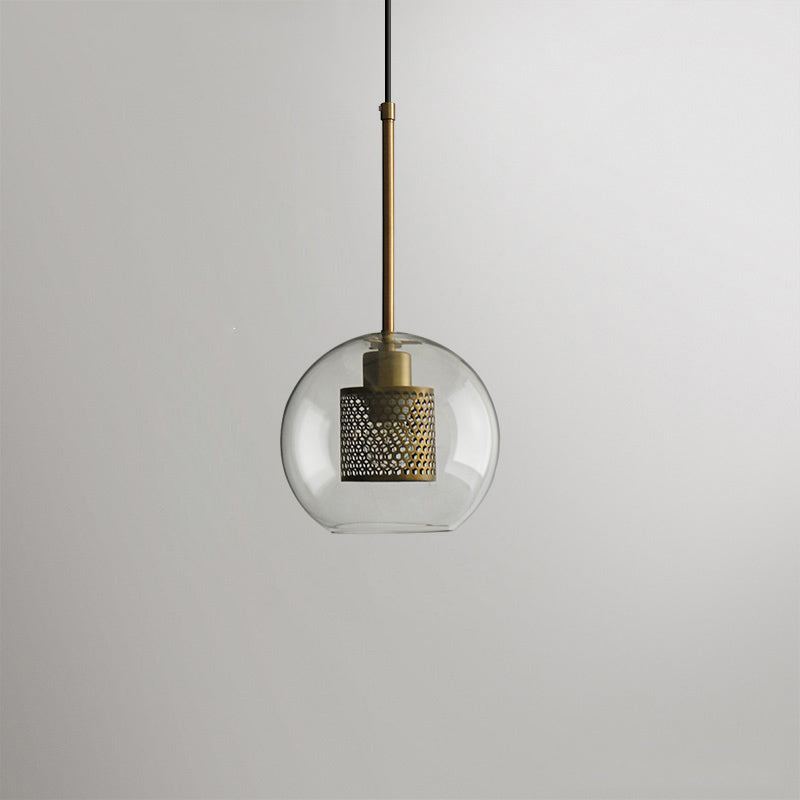 Modern Capsule Perforated Glass Pendant Light 1-Light