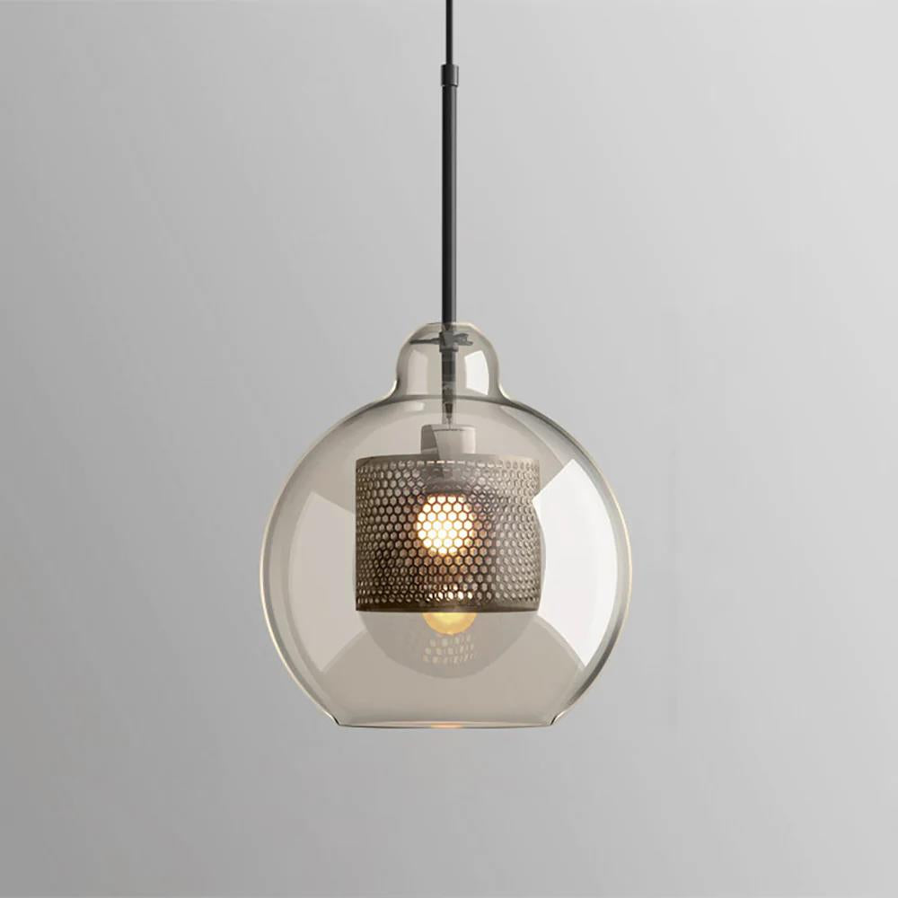 Modern Capsule Perforated Glass Pendant Light 1-Light