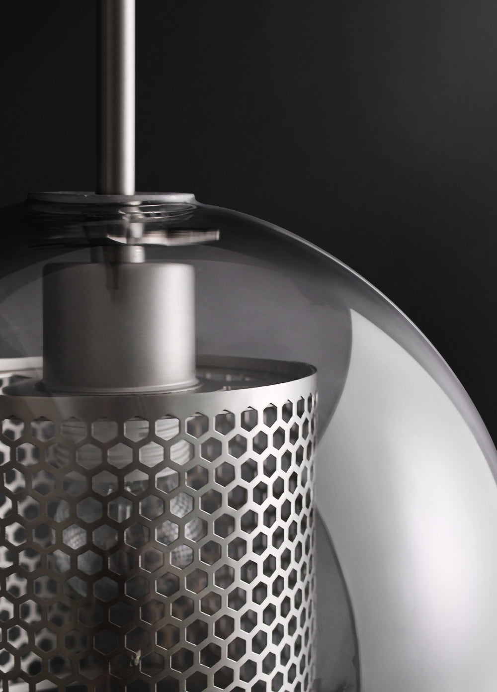 Modern Capsule Perforated Glass Pendant Light 1-Light