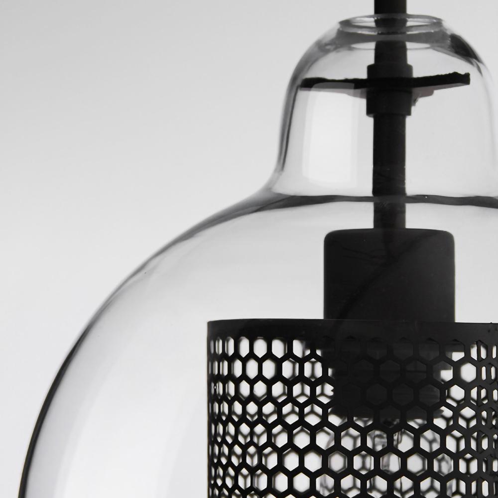 Modern Capsule Perforated Glass Pendant Light 1-Light
