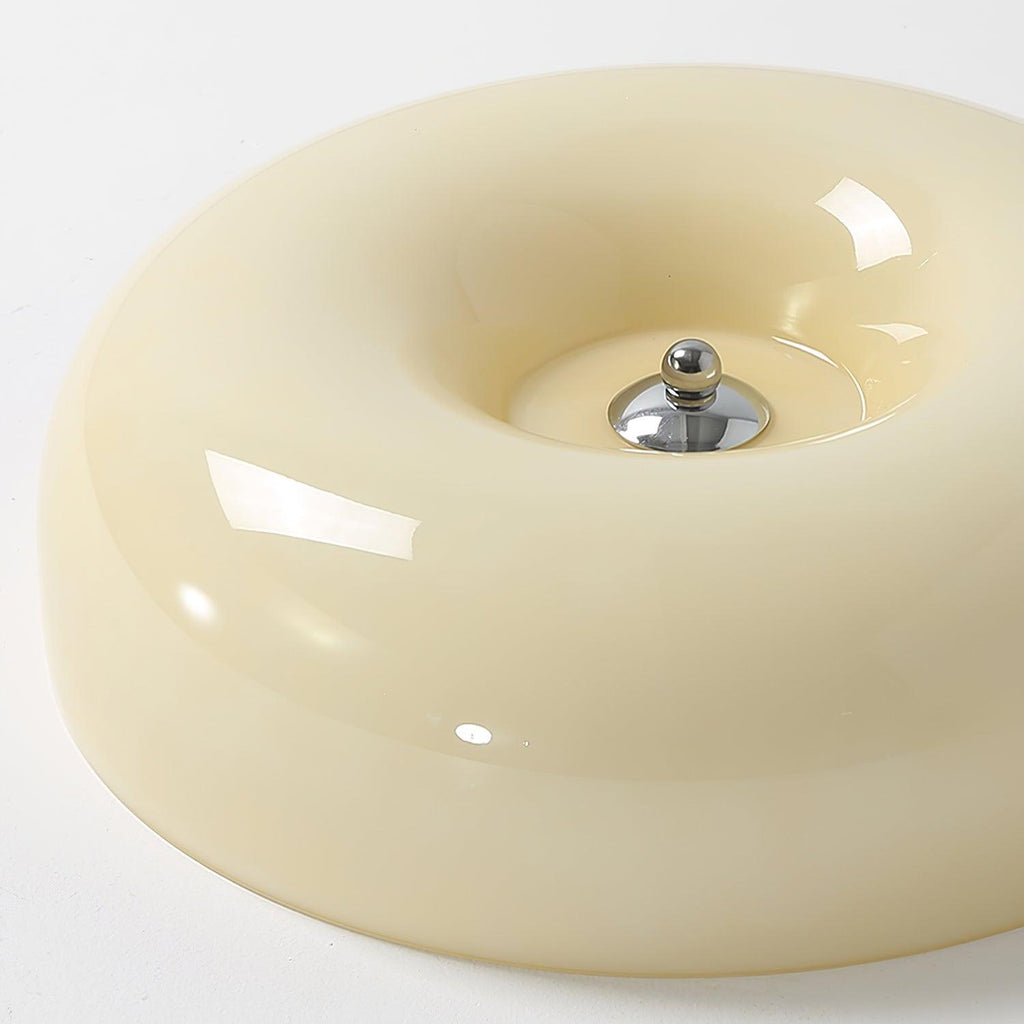 Modern Cream Donut Glass Flush Mount Ceiling Light 1-Light