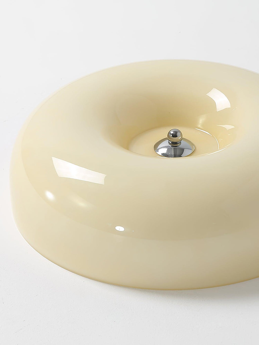 Modern Cream Donut Glass Flush Mount Ceiling Light 1-Light