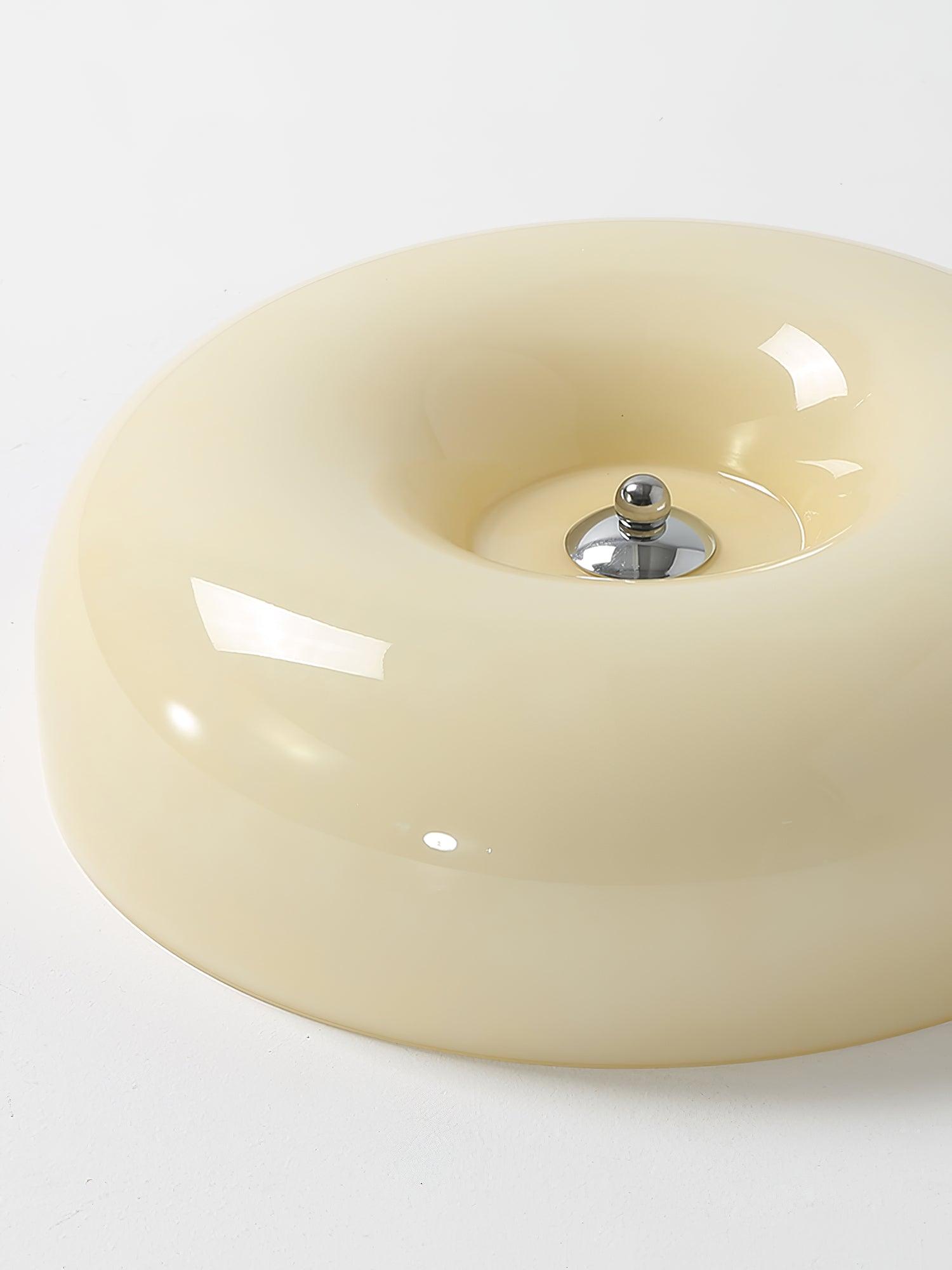 Modern Cream Donut Glass Flush Mount Ceiling Light 1-Light