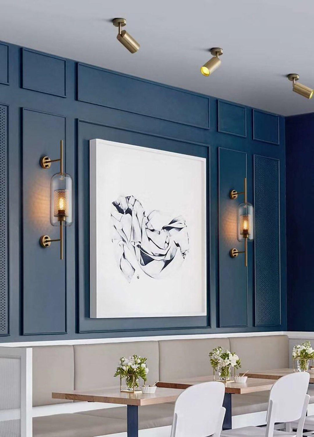 Modern Brass Double Cylinder Adjustable Wall Spotlight