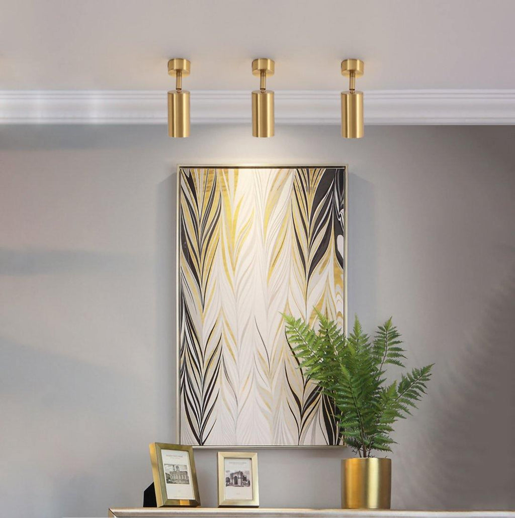 Modern Brass Double Cylinder Adjustable Wall Spotlight