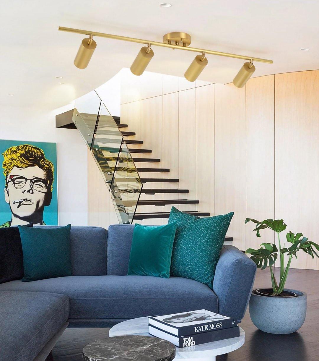 Modern Brass Double Cylinder Adjustable Wall Spotlight