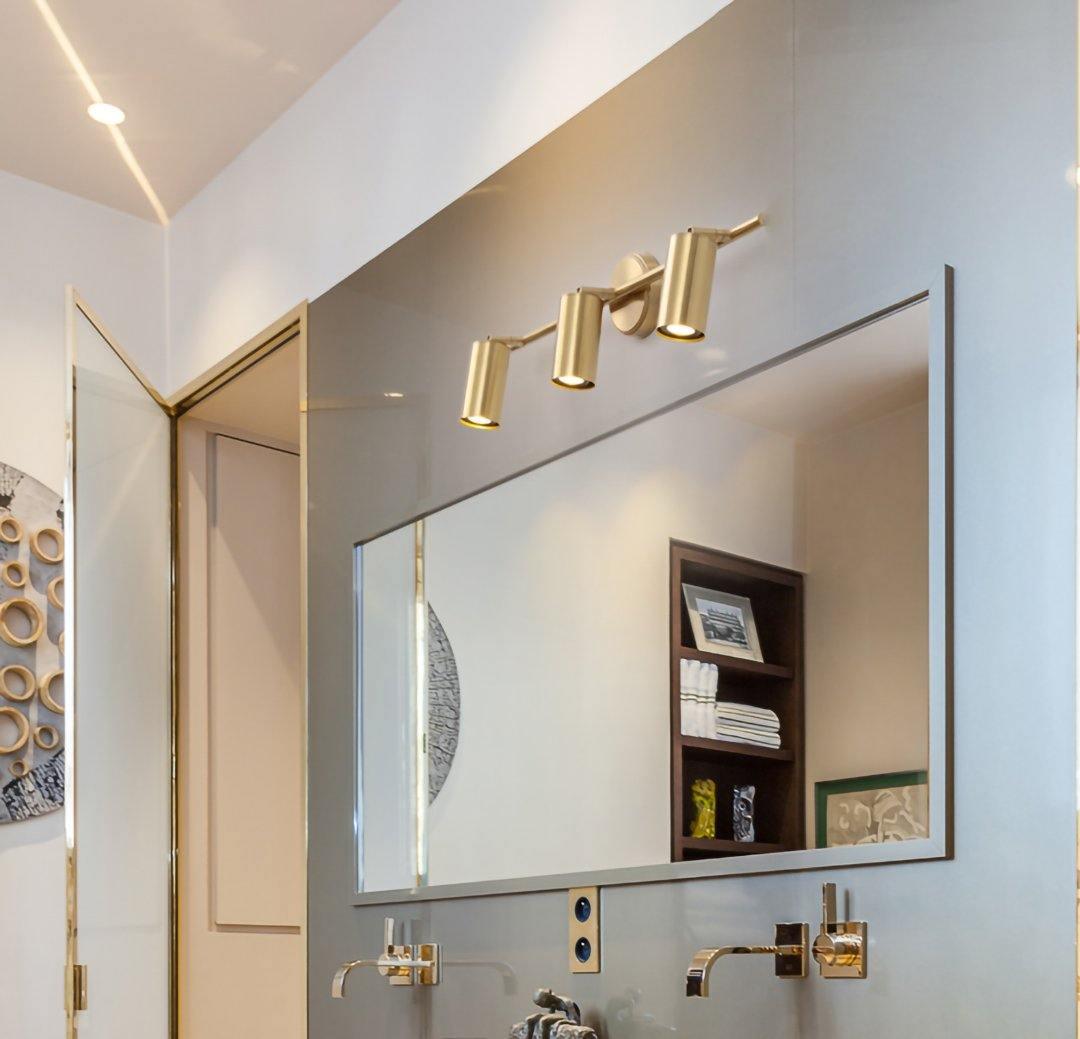 Modern Brass Double Cylinder Adjustable Wall Spotlight