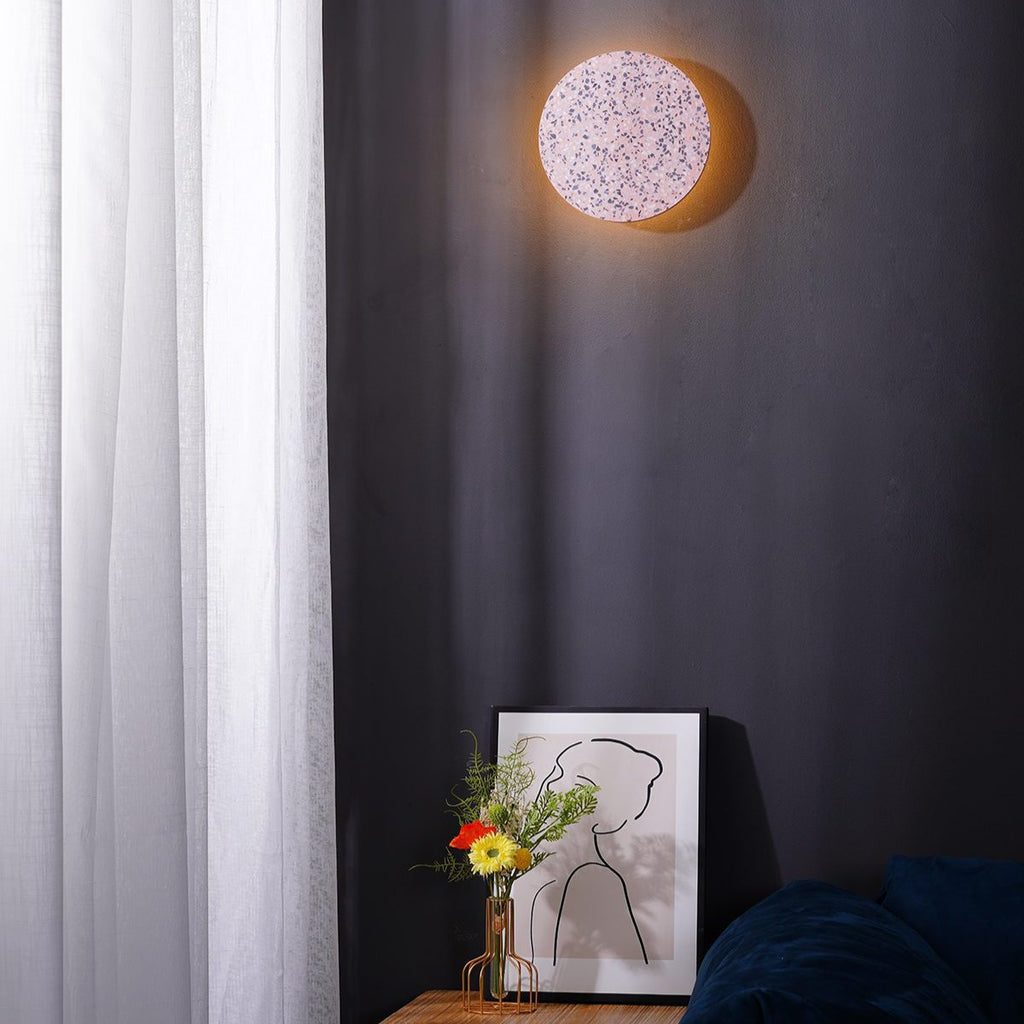 Modern Terrazzo Round Wall Sconce LED 1-Light