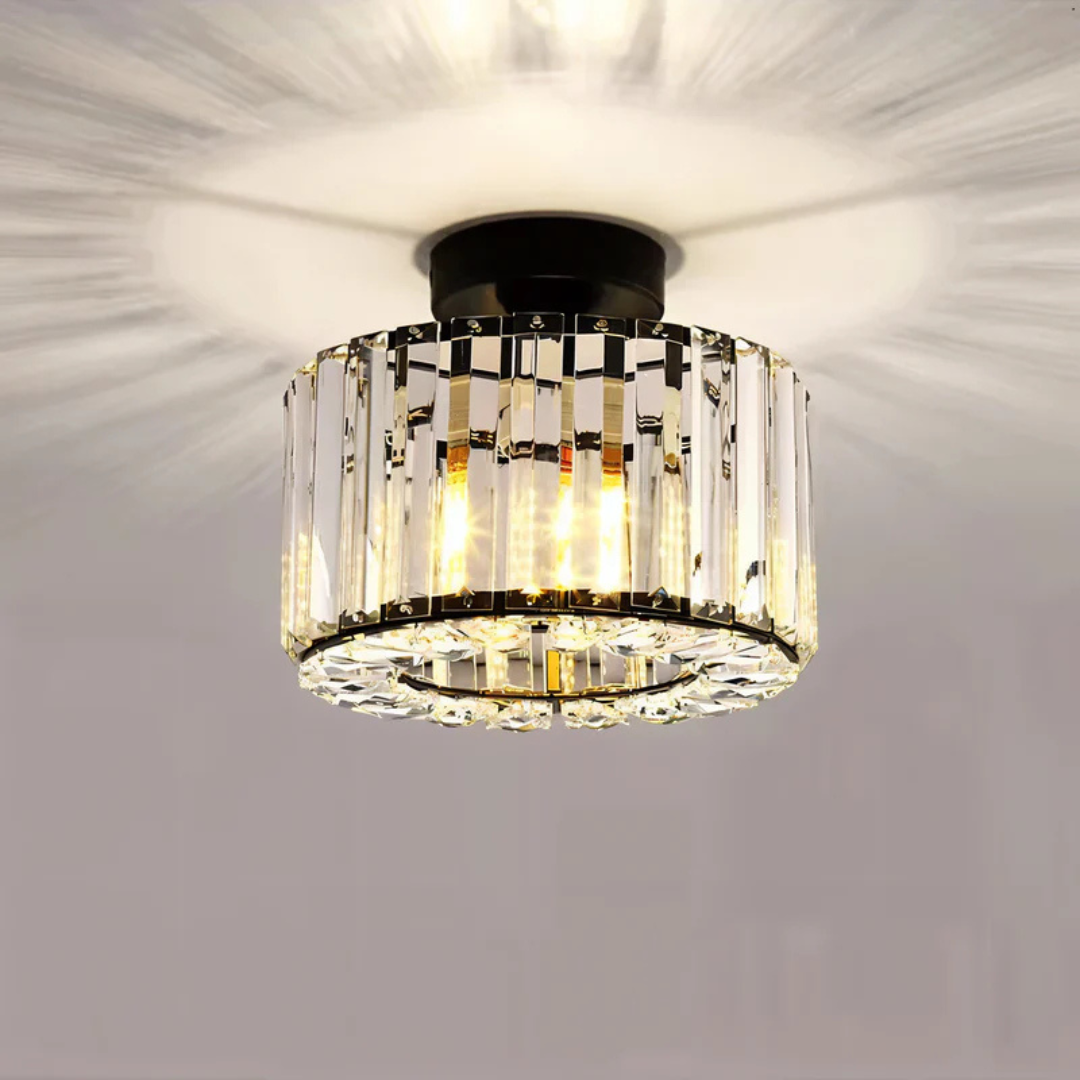Elegant Crystal Flush Mount Ceiling Light Fixture – Modern LED Ceiling Lamp for Living Room and Bedroom Decor