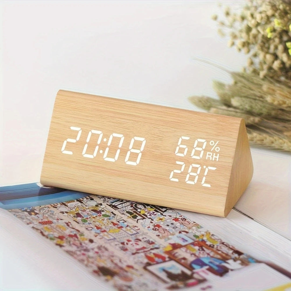 Guili | Elora Wooden LED Alarm Clock Digital Display