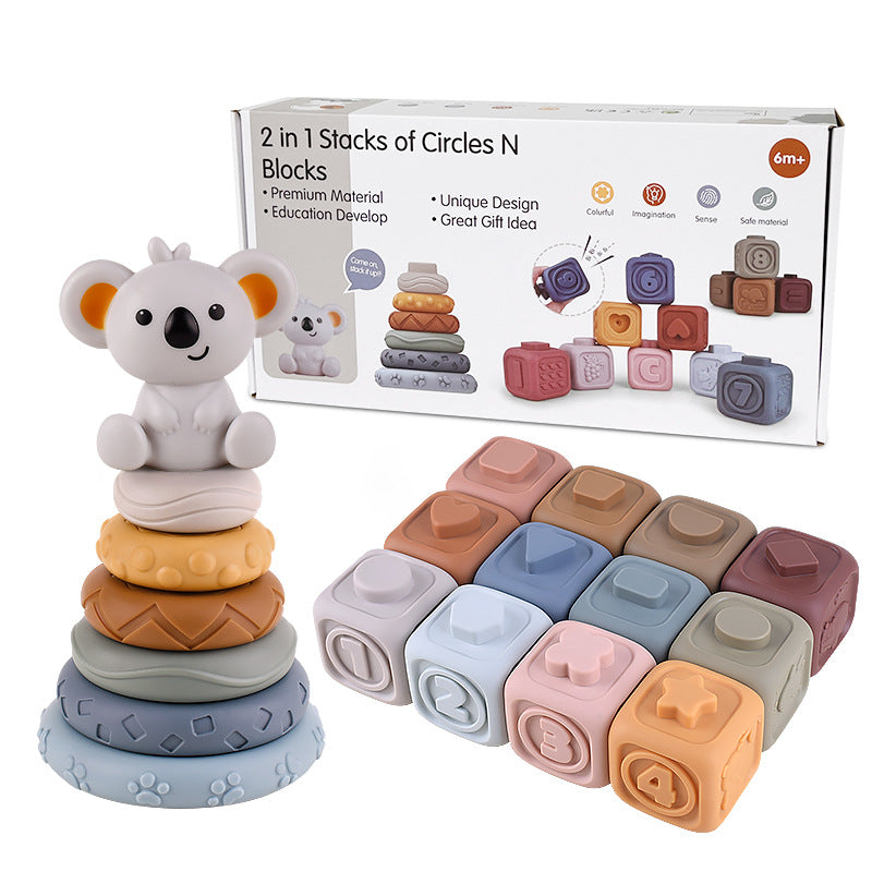 Guili | Baby Silicone Blocks | Learning and Playing - Montessori Toys