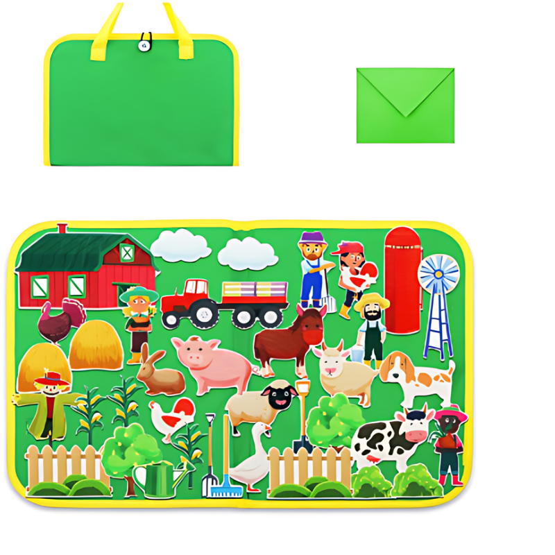 Guili | Montessori Felt | Calm play - Educational Busy Board with Felt Animals for Children