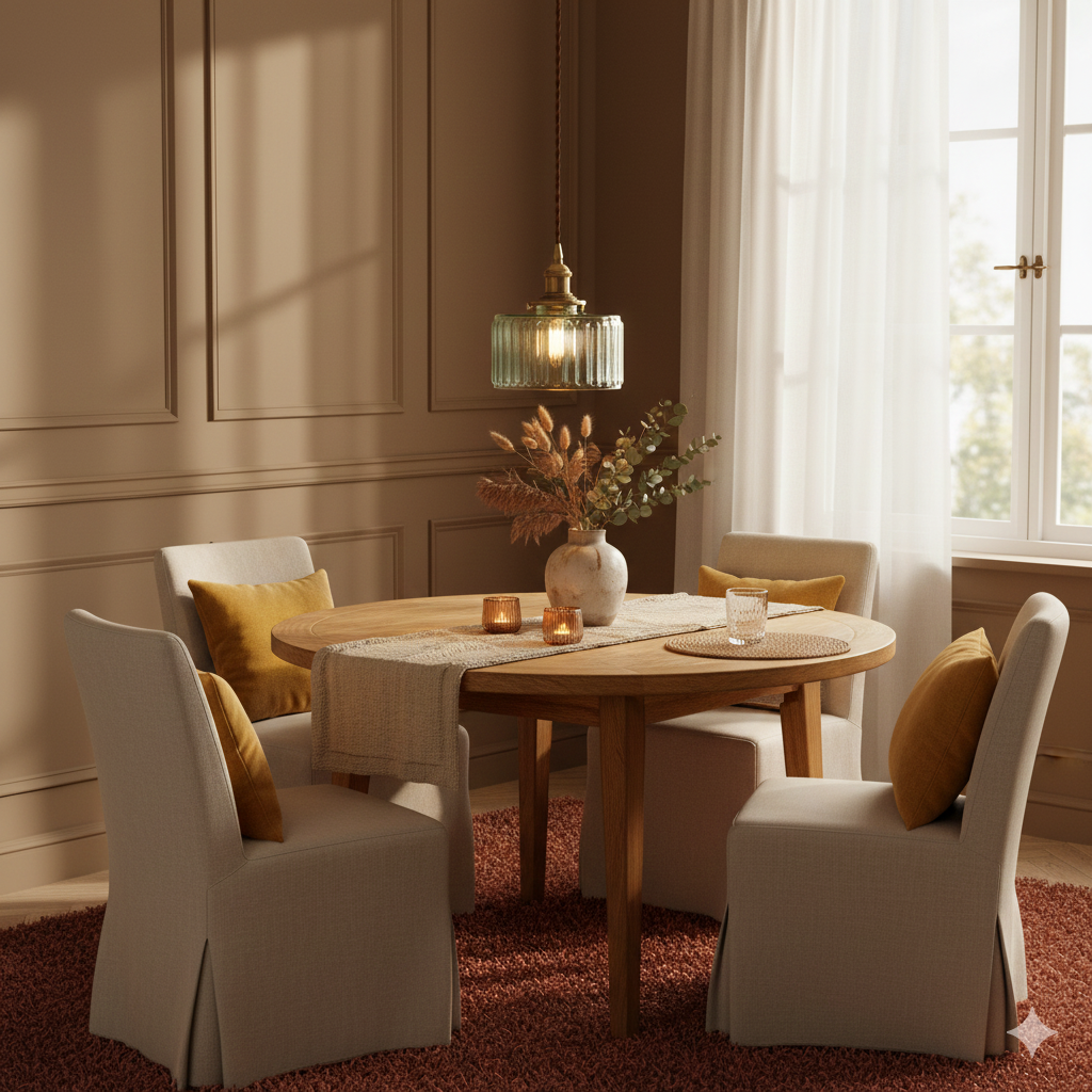 Japanese Brass Glass 1-Light Round Pendant Light