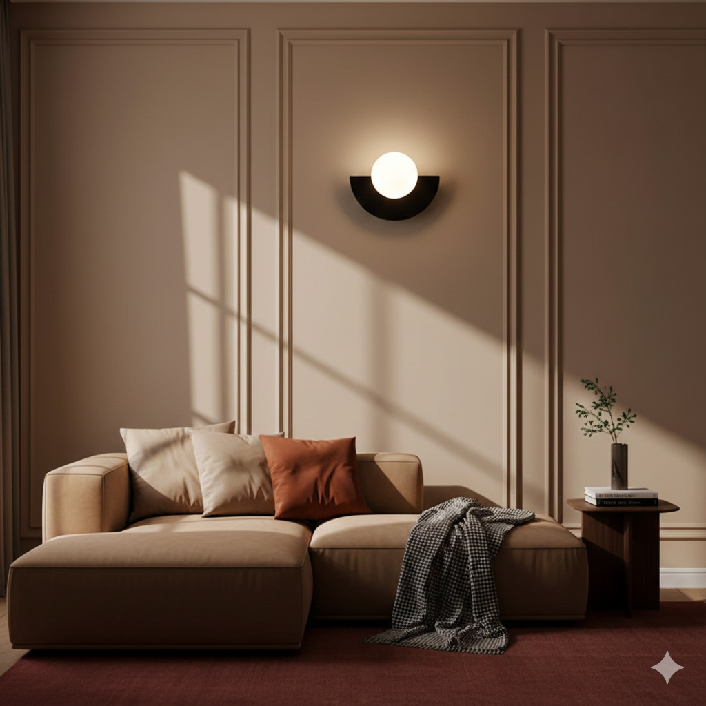 Modern Minimalist Glass Globe Wall Sconce LED 1-Light